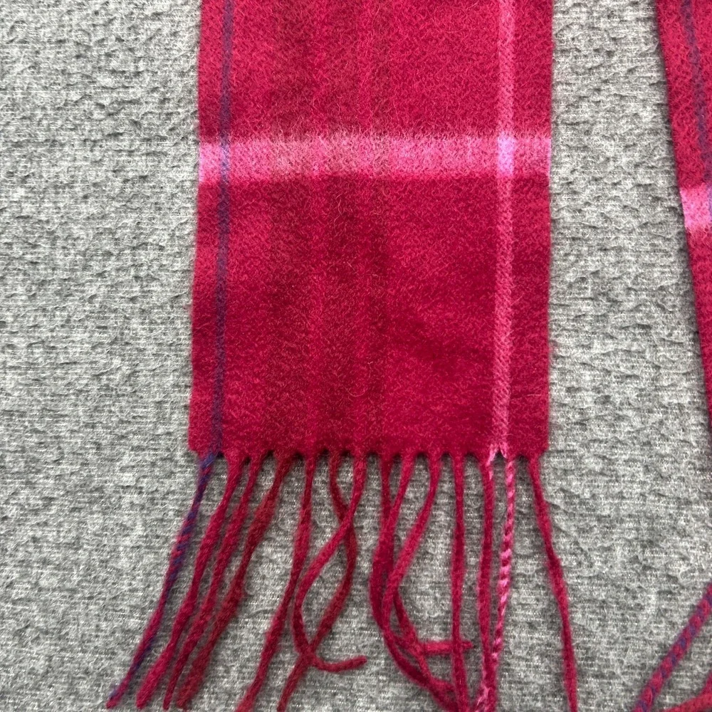 Ann Taylor Cashmere Scarf One Size Pink Red Tags Colorblock Tassel Fringe